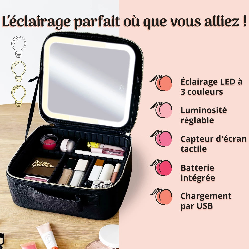 Trousse à Maquillage avec Miroir LED