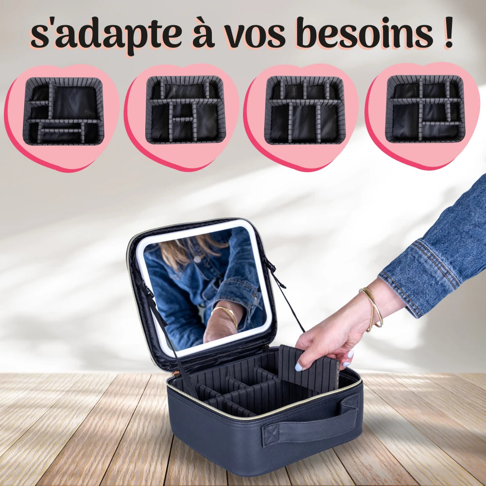 Trousse à Maquillage avec Miroir LED