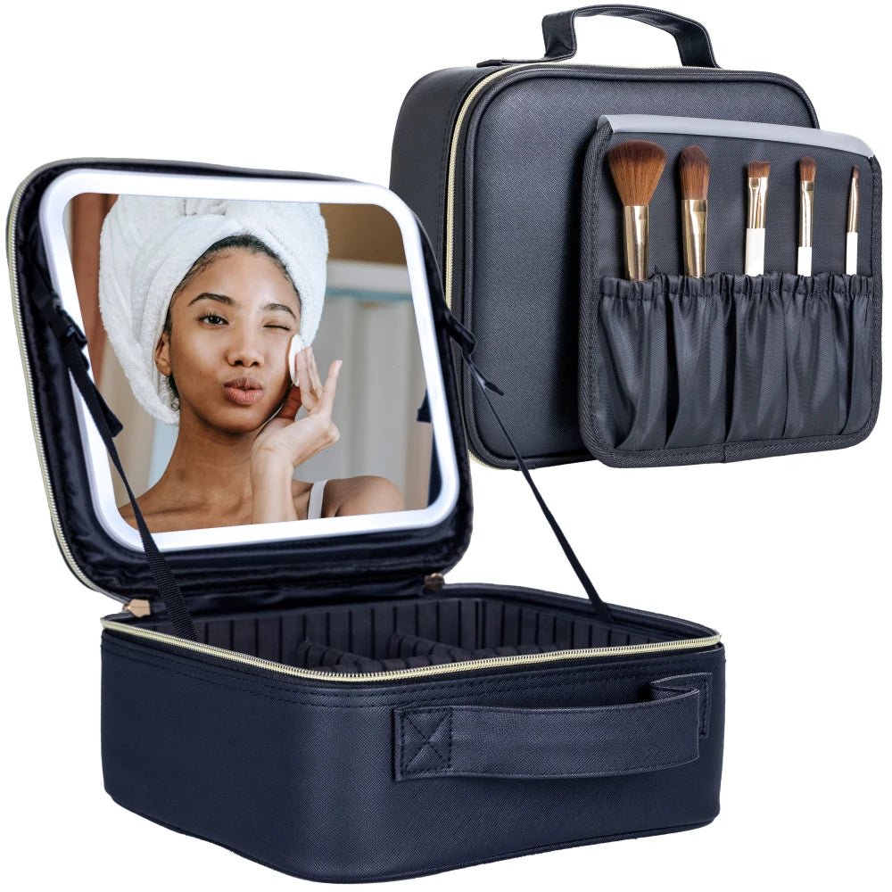 Trousse à Maquillage avec Miroir LED